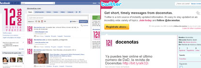 portada  Docenotas.com en Facebook y Twitter