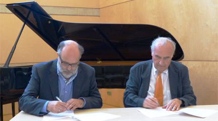 actualidad de centros  La ESMUC firma un convenio con TRAM para la promoción de la música y la cultura