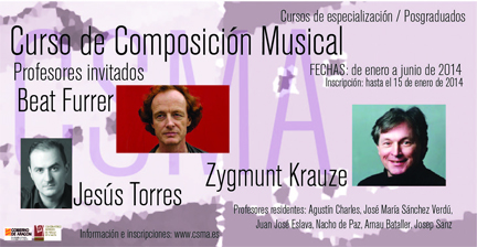 cursos  Nueva fecha inscripción del curso de Posgraduados en composición musical del CSMA